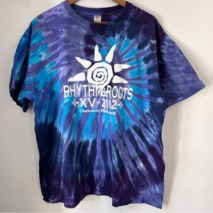 Sundog Hand Dyed Tie Dye T-shirt Rhythm and Roots Music Festival 2012 Men’s XL